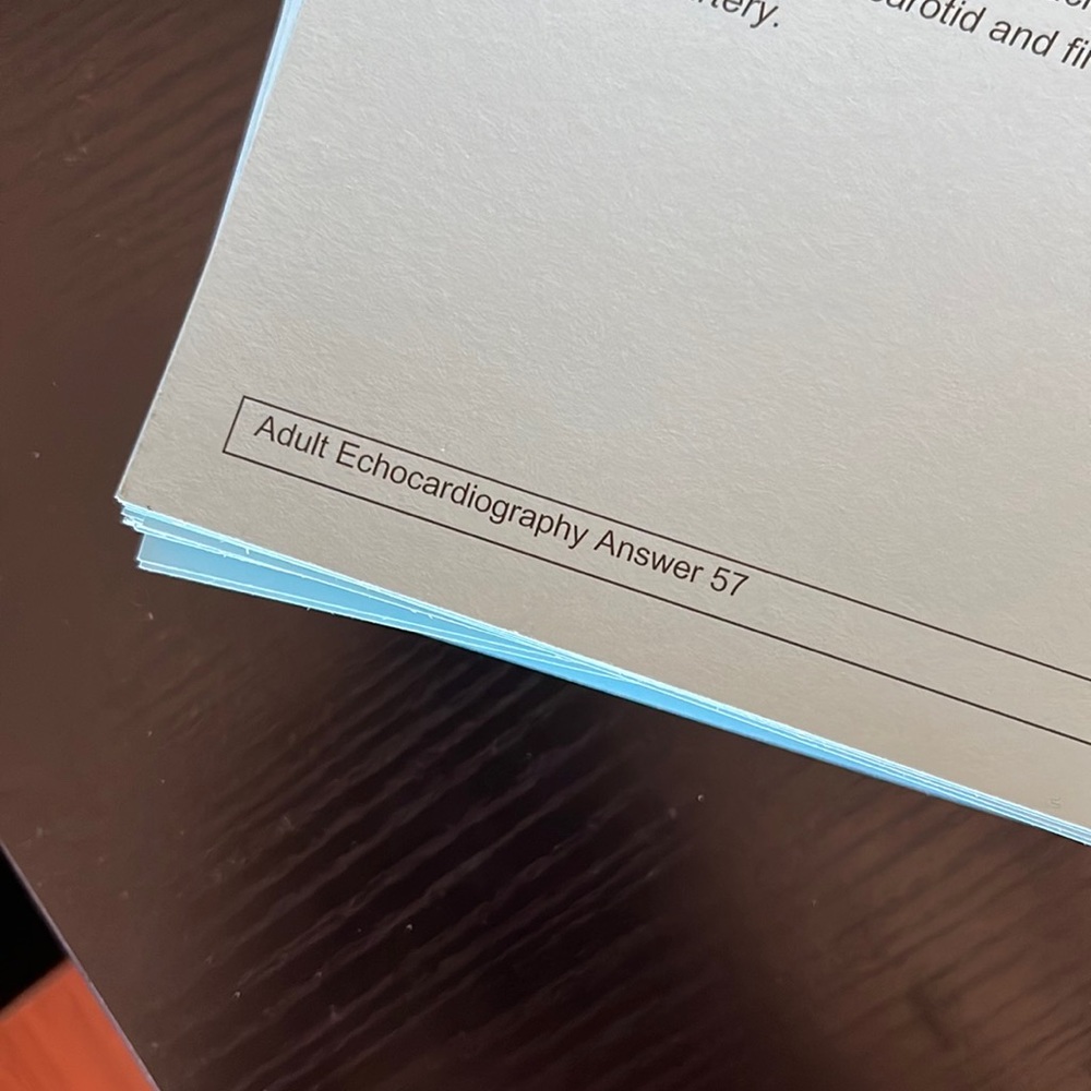 ADULT ECHOCARDIOGRAPHY INDEX CARDS